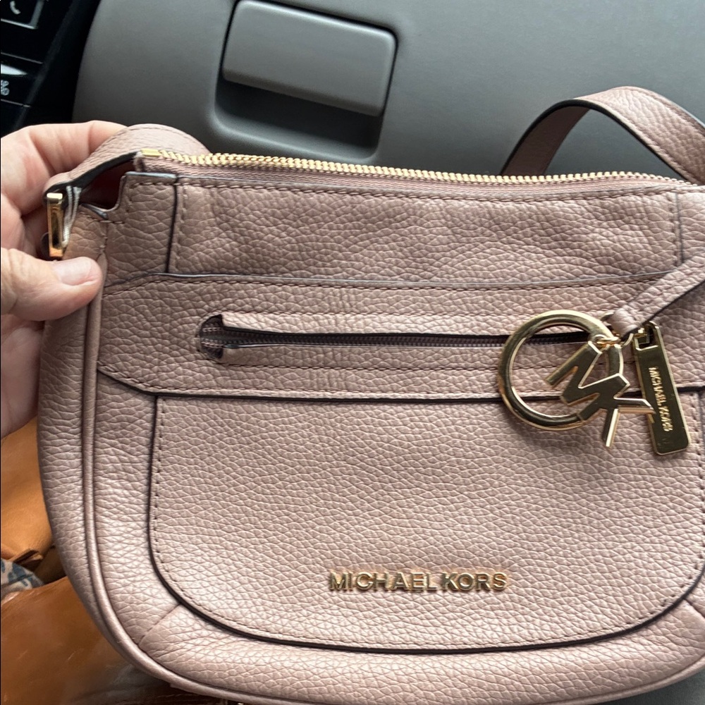 Michael Kors Blush Crossbody Bag with Gold Accents